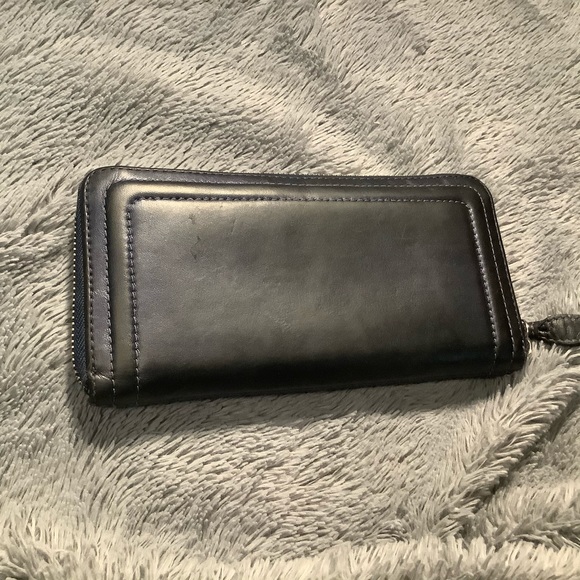 Vintage Coach metallic navy blue  leather wallet - Picture 4 of 11